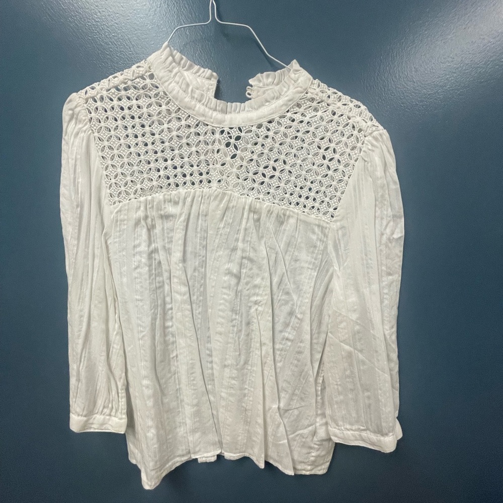 GAP White Crochet Detail Blouse (xxl)